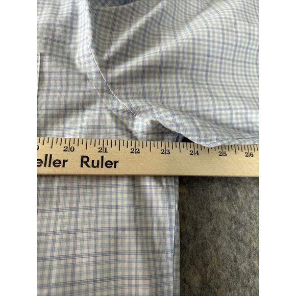 Joseph A Bank Traveler MenSize 15.5-35 Dress Shirt Long Sleeve Button Down Blue - Picture 4 of 9